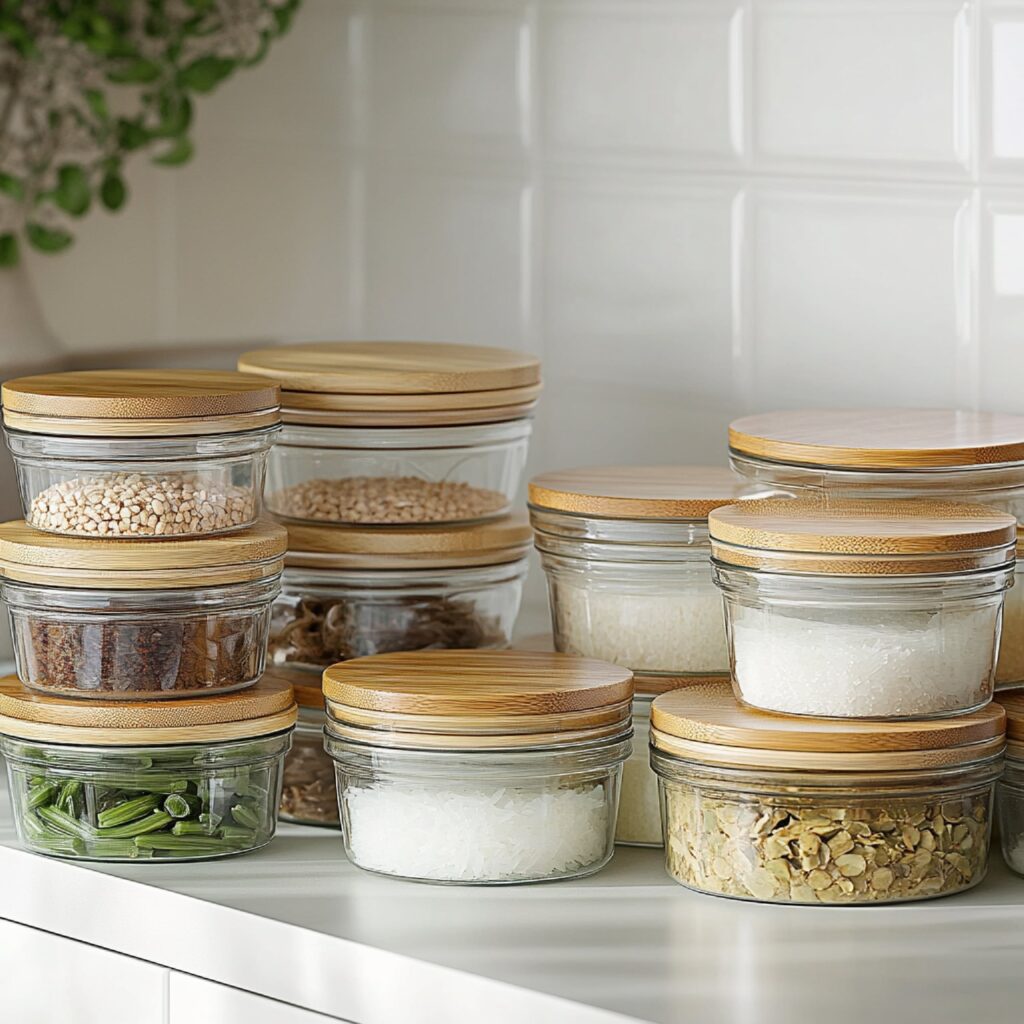 üveg tároló fa tetővel